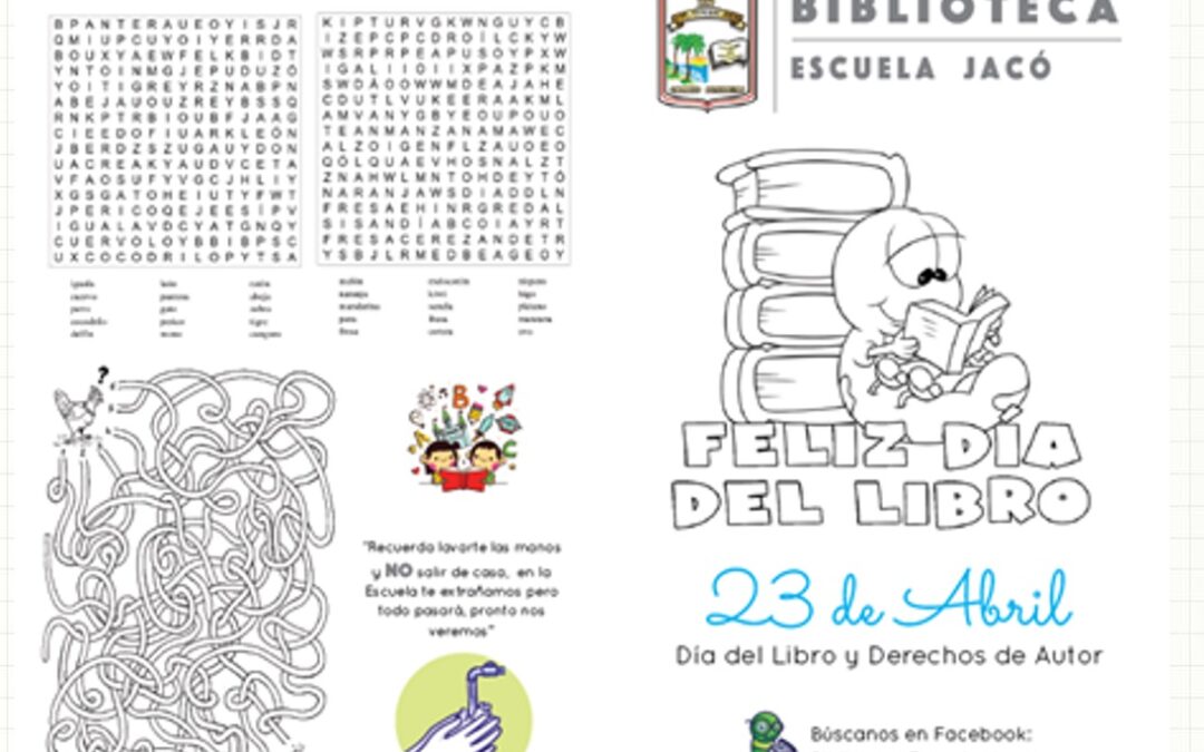 Biblioteca Escuela de Jacó: celebración del día del libro y derechos de autor 2020