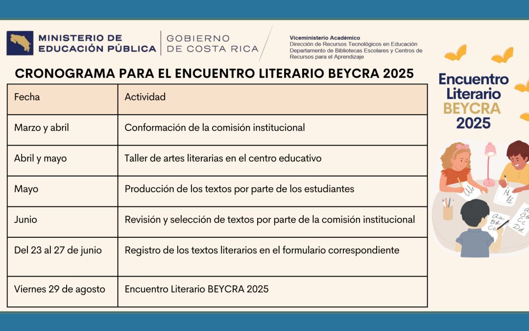 Cronograma del Encuentro Literario 2025