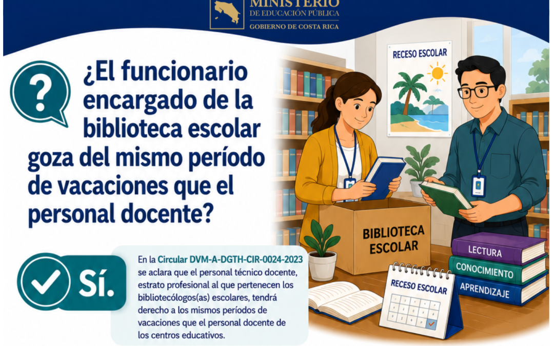 Información de interés: Disfrute de vacaciones del personal bibliotecólogo escolar
